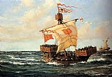 Montague Dawson Legion Boat -- The First Queen painting